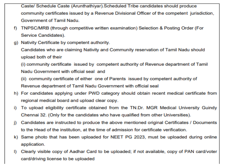 Documents required for pg admission at cmc vellore  