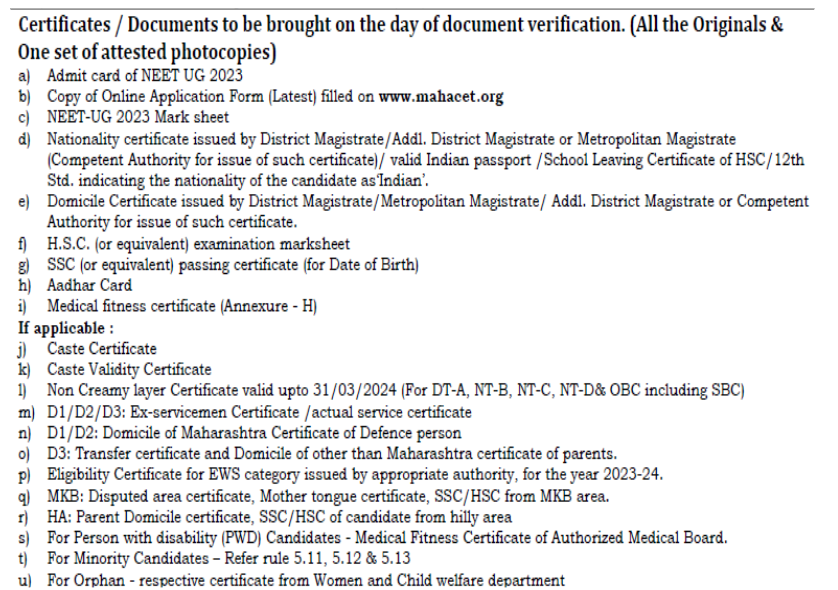 Documents required for mbbs admission at kj somaiya medical college  