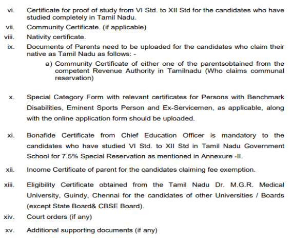 Documents required for mbbs admission at sree mookambika institute of medical sciences