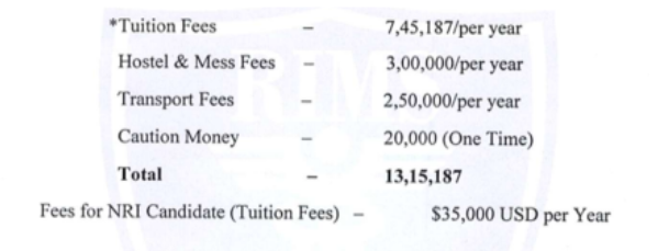 Raipur Institute of Medical Sciences MBBS Fees