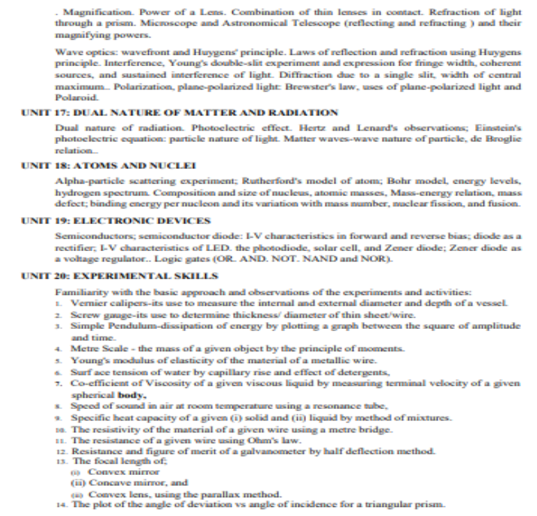 NEET UG 2025 Physics Syllabus