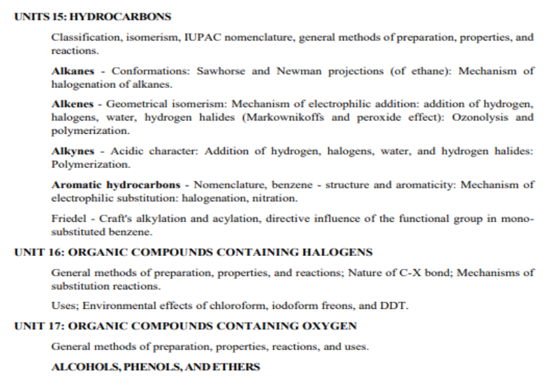 NEET UG 2025 Organic Chemistry Syllabus