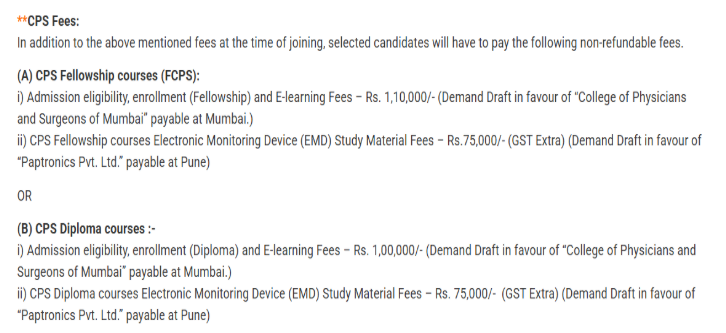 CPS/FCPS Fee Structure