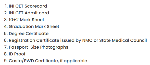 Documents Needed for AIIMS Bhopal PG Admission